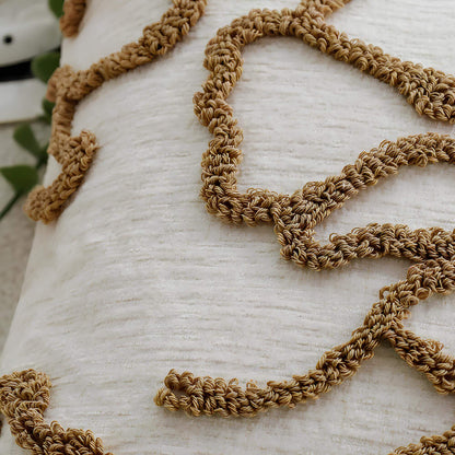 Coussin beige florale