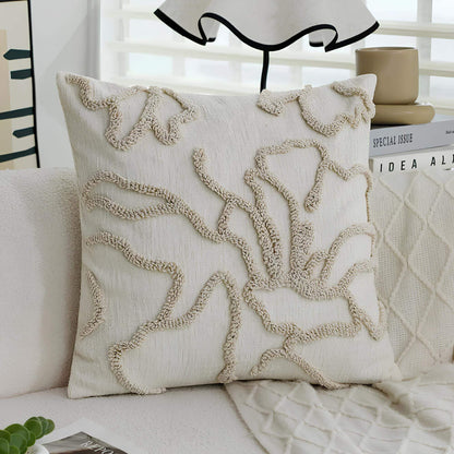 Coussin beige florale