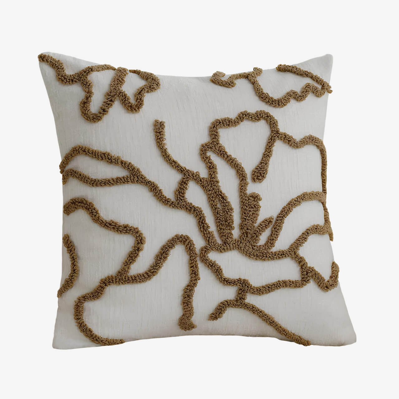 Coussin beige florale