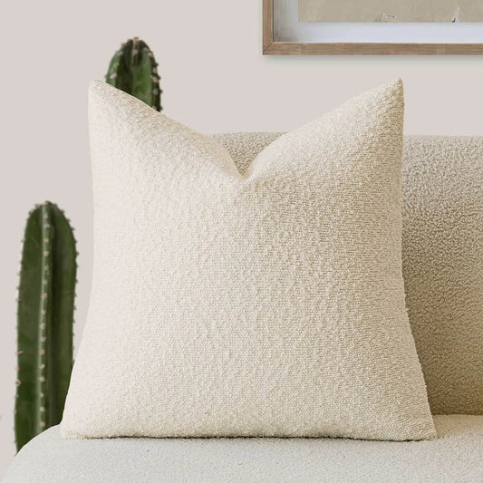 Coussin beige texturé