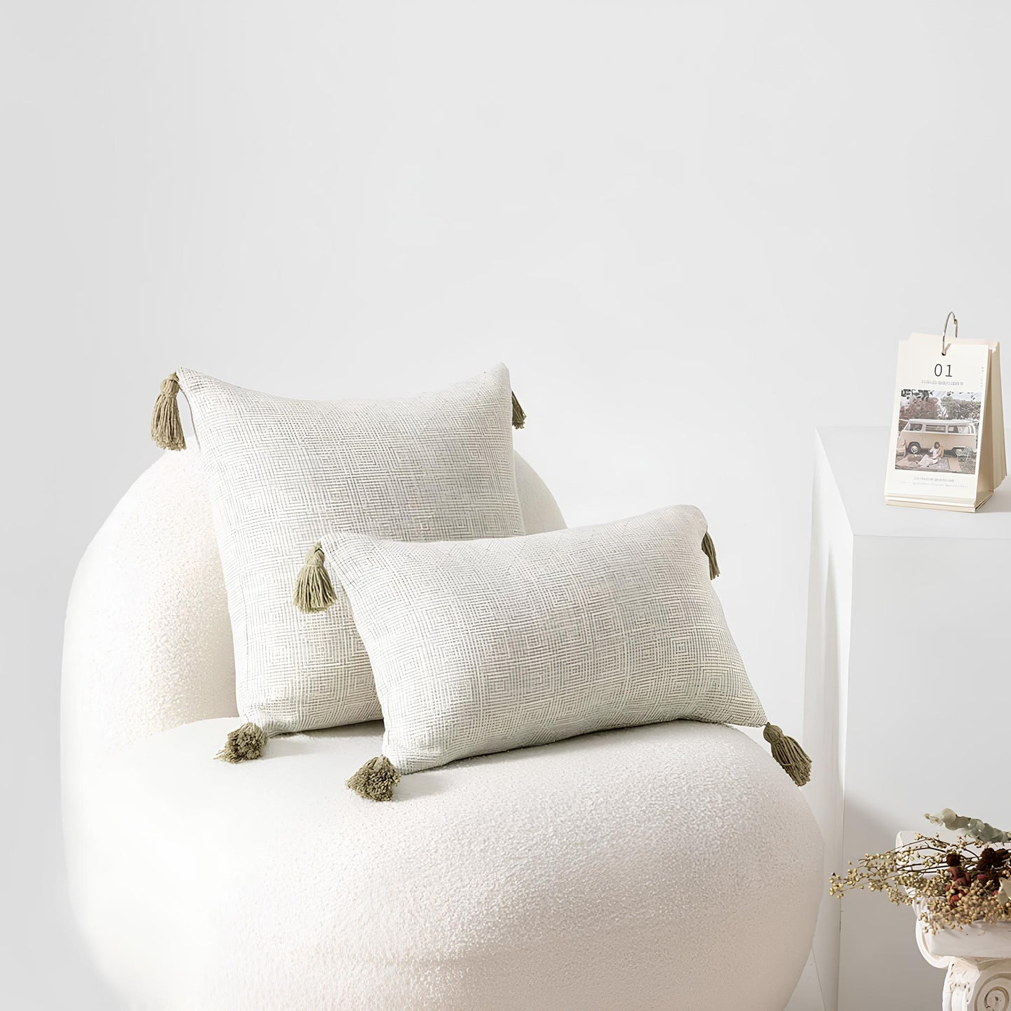 Coussin beige unie
