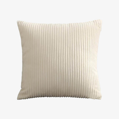 Coussin blanc côtelé rayures
