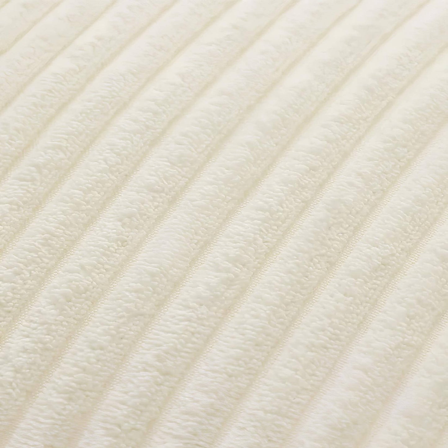Coussin blanc côtelé rayures