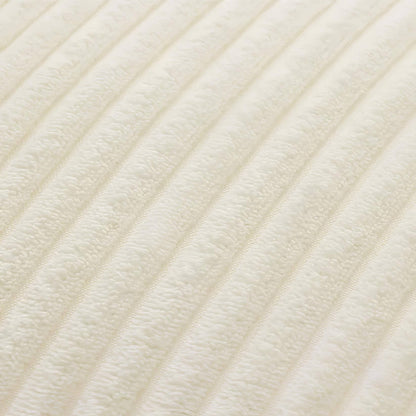 Coussin blanc côtelé rayures