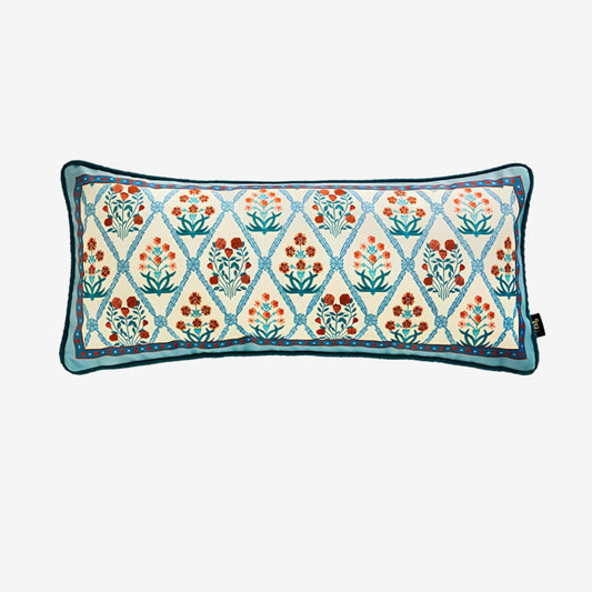 Housse de coussin bleu rectangulaire
