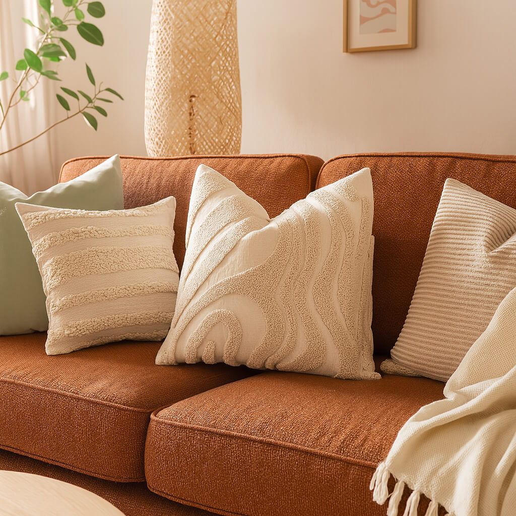 Coussin bohème minimaliste