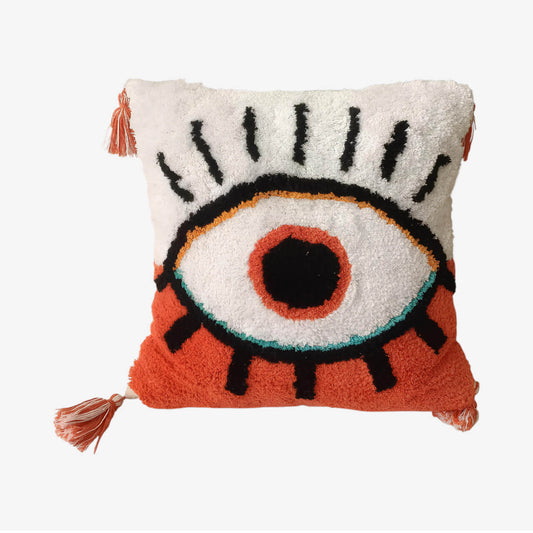 Coussin bohème "Œil protecteur"
