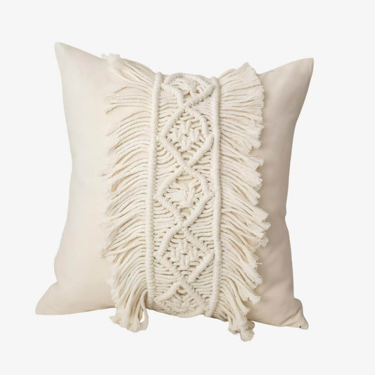 Coussin bohème tissée en lin