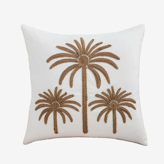 Coussin brodé jute
