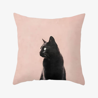 Coussin chat portrait vie paisible