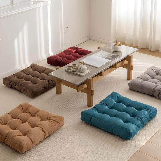 Coussin de sol carré épais capitonné