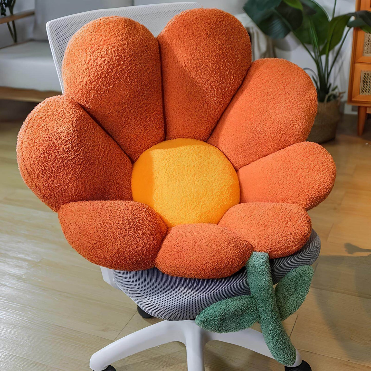 Coussin fleur moelleux