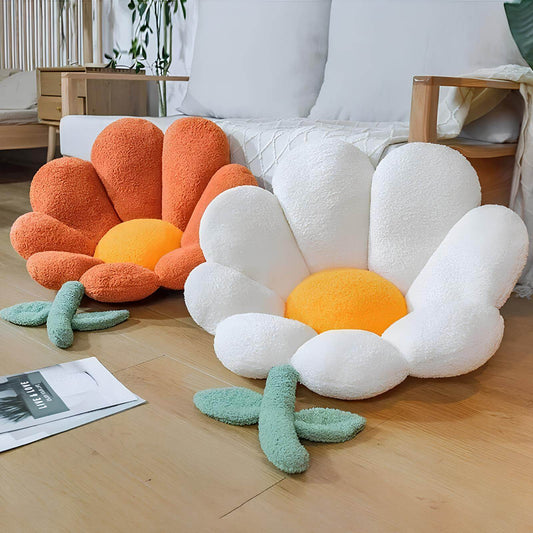 Coussin fleur moelleux