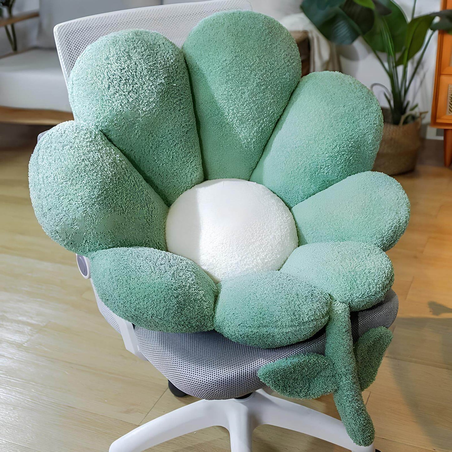 Coussin fleur moelleux
