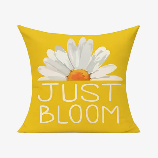Coussin jaune marguerites