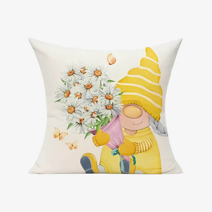 Coussin jaune marguerites