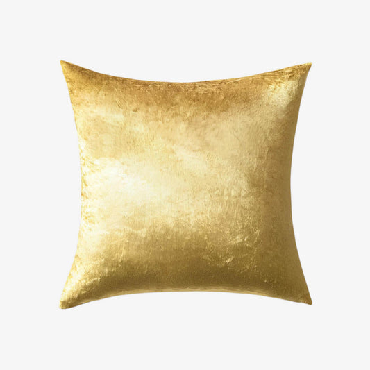 Coussin jaune velours doré