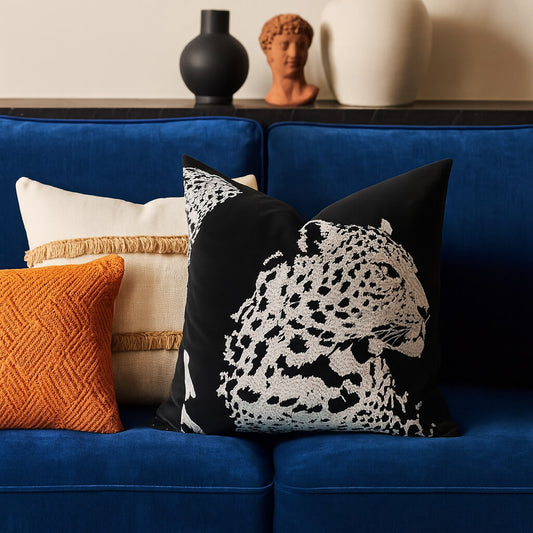 Coussin léopard luxe velours