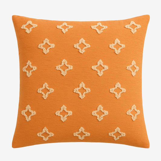 Coussin losanges jacquard orange