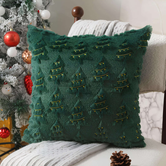 Coussin noel vert sapin