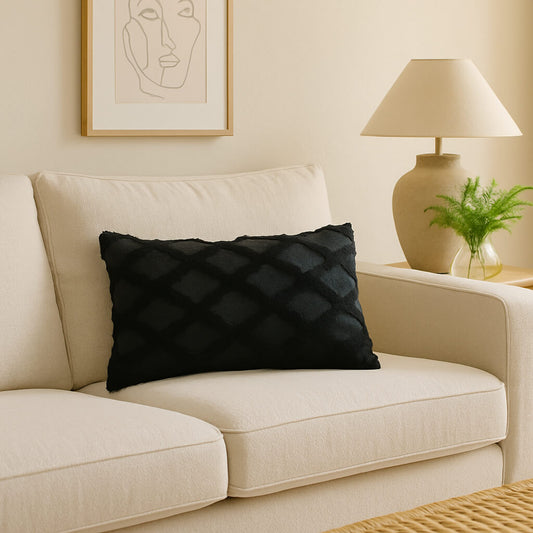Coussin noir rectangulaire