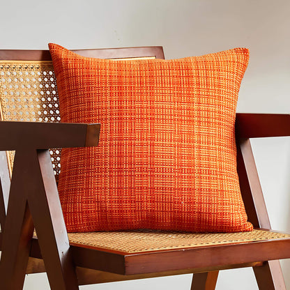 Coussin orange tissé moderne