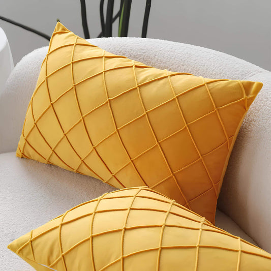 Coussin jaune rectangulaire scandinave