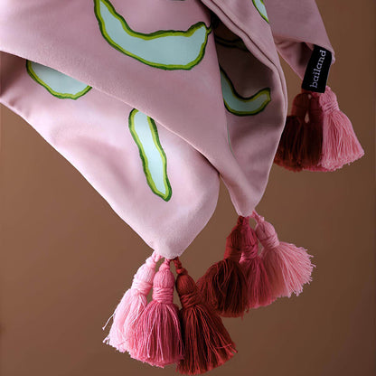 Coussin rose avec motif éléphant