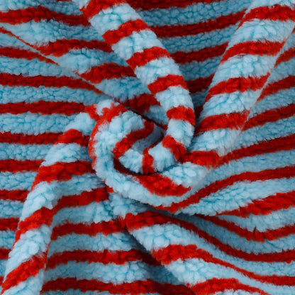 Coussin rouge - rayures contrastées