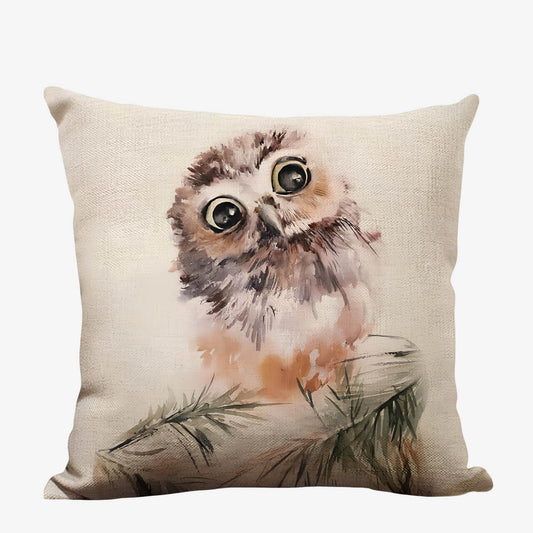 Coussin singerie chouette coloré