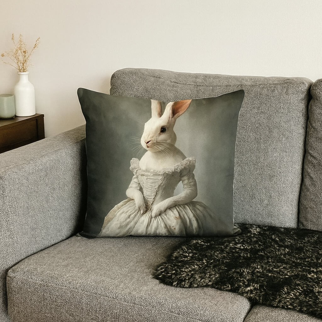 Coussin lapin élégant