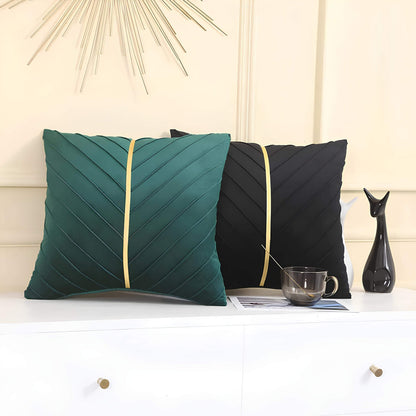 Coussin velours avec détail doré (Lot de 2)
