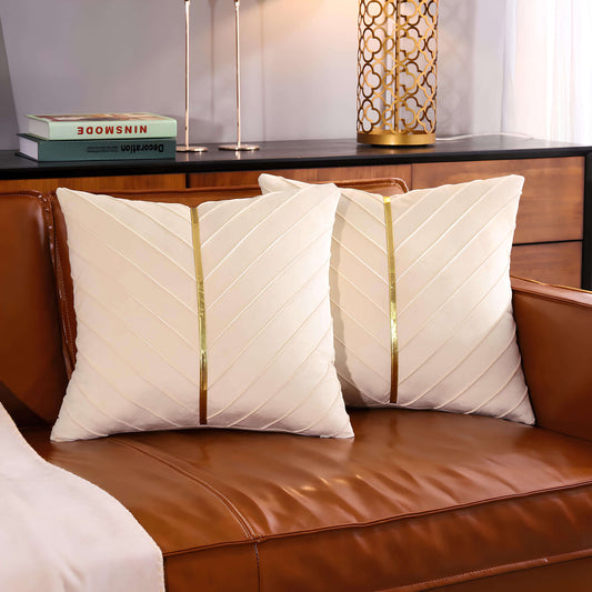 Coussin velours avec détail doré (Lot de 2)