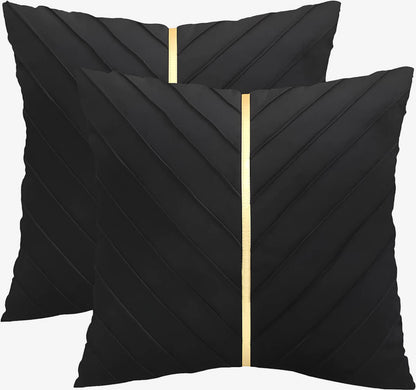 Coussin velours avec détail doré (Lot de 2)