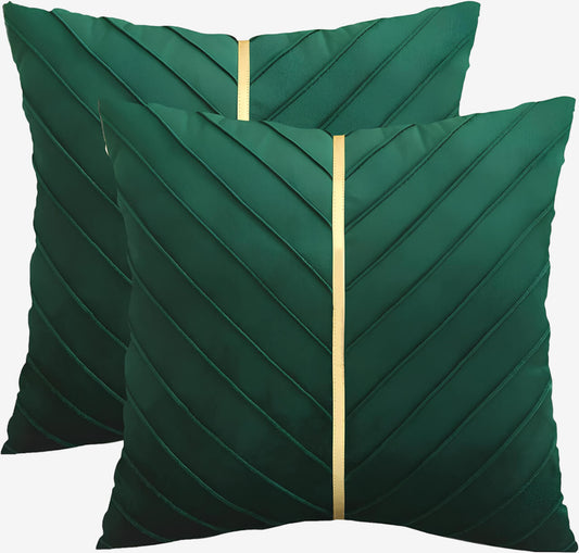 Coussin velours avec détail doré (Lot de 2)