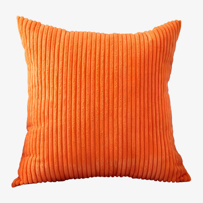 Coussin orange velours côtelé