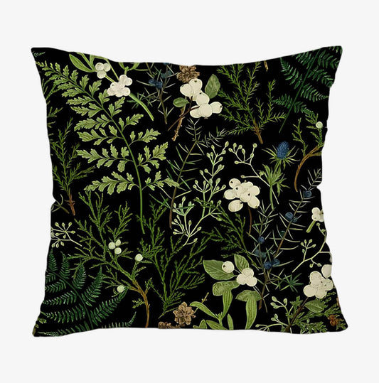 Coussin vert botanique