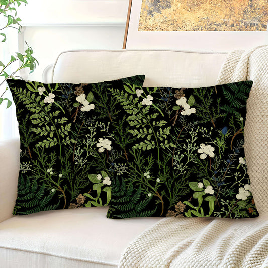 Coussin vert botanique